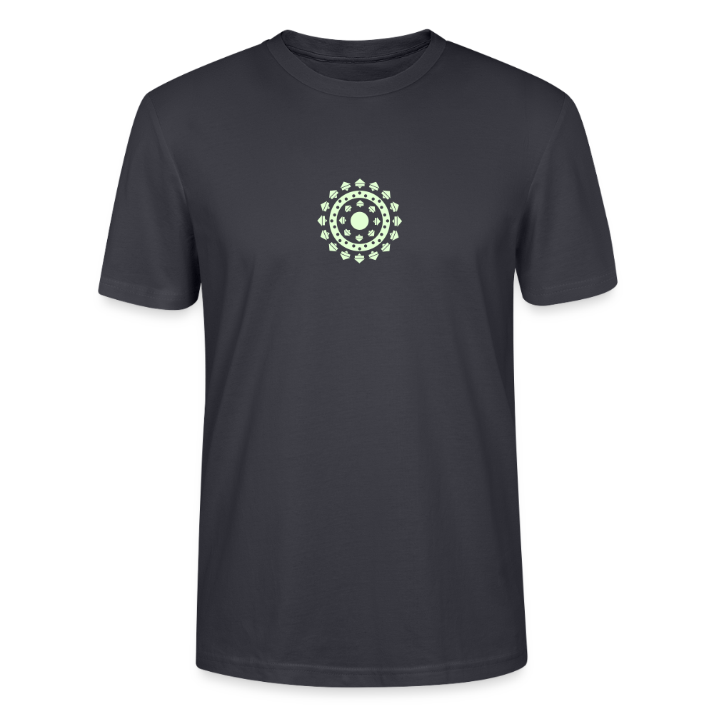T Shirt Mandala iron-man Phosphorescent Bleu Gris Fonce
