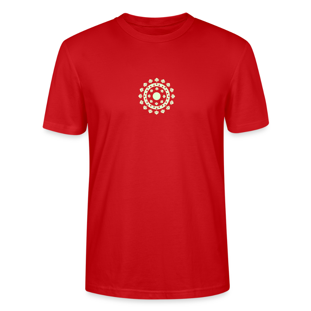 T Shirt Mandala iron-man Phosphorescent Rouge